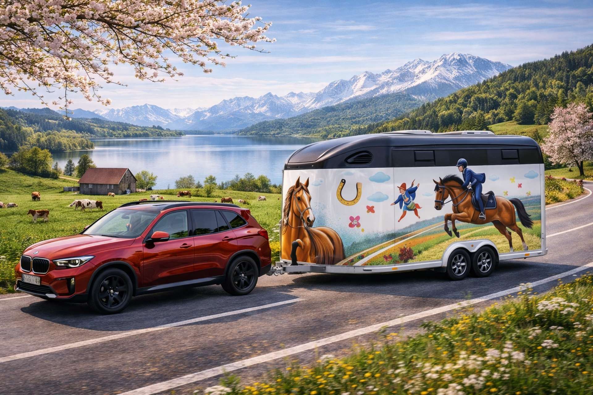 Folierter Pferdeanhänger