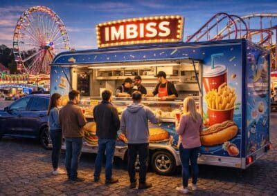 Folierter Foodtruck auf der Kirmes